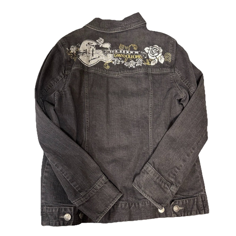 Grand Ole Opry Women's Black Denim Jean Jacket Size Small Nashville Bachelorette